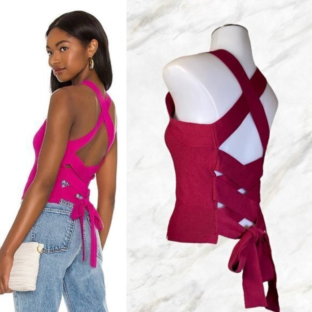 NBD Tia Tie Back Top in Merlot